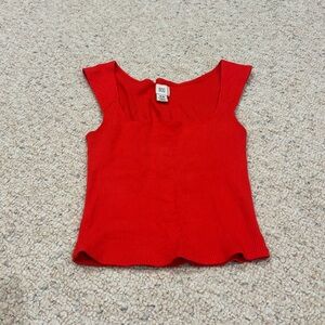 Urban Outfitters Red Ribbed Tank Top